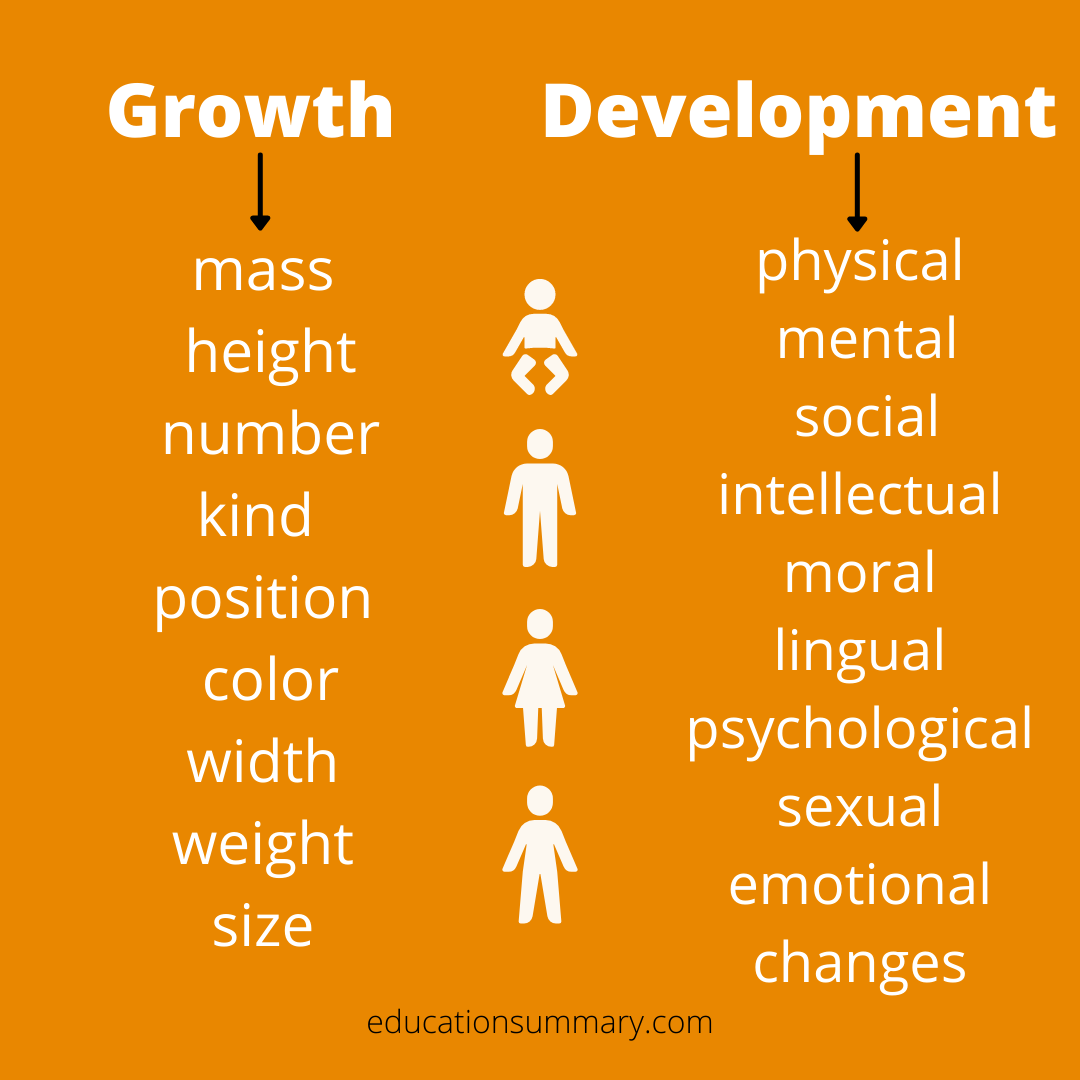Difference Between Growth And Development Bed Notes In English Education Summary 