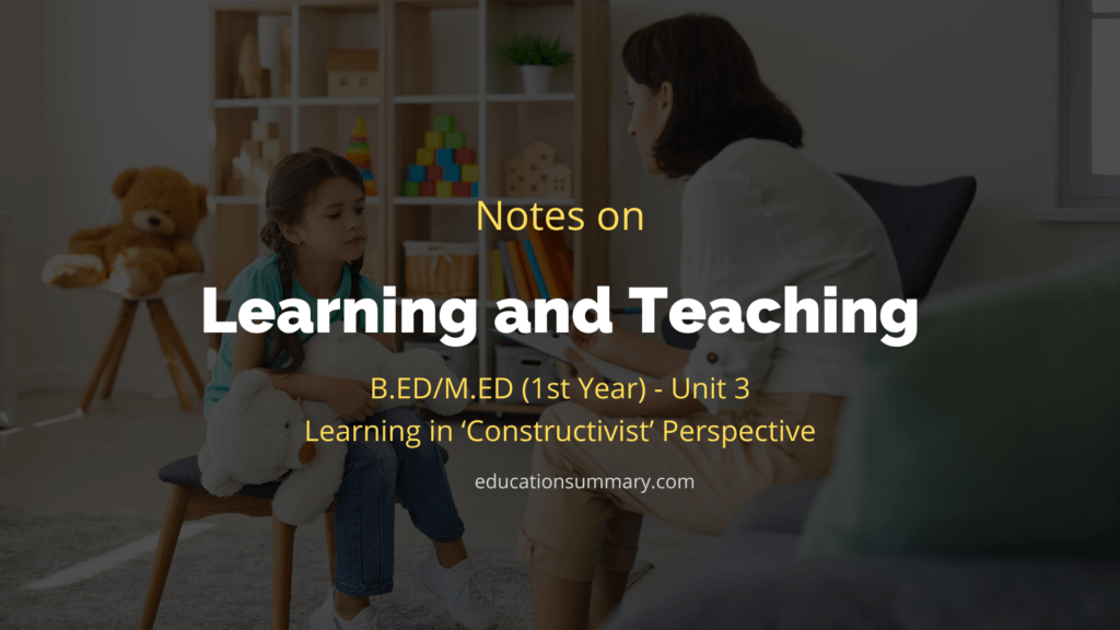 learning and teaching b.ed notes in English