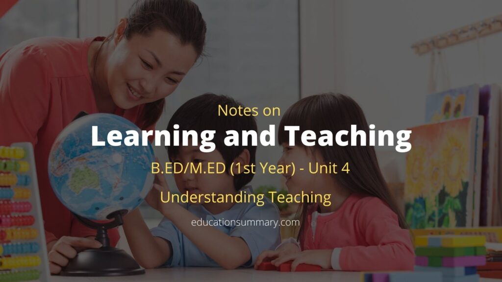 Learning and Teaching Unit 4