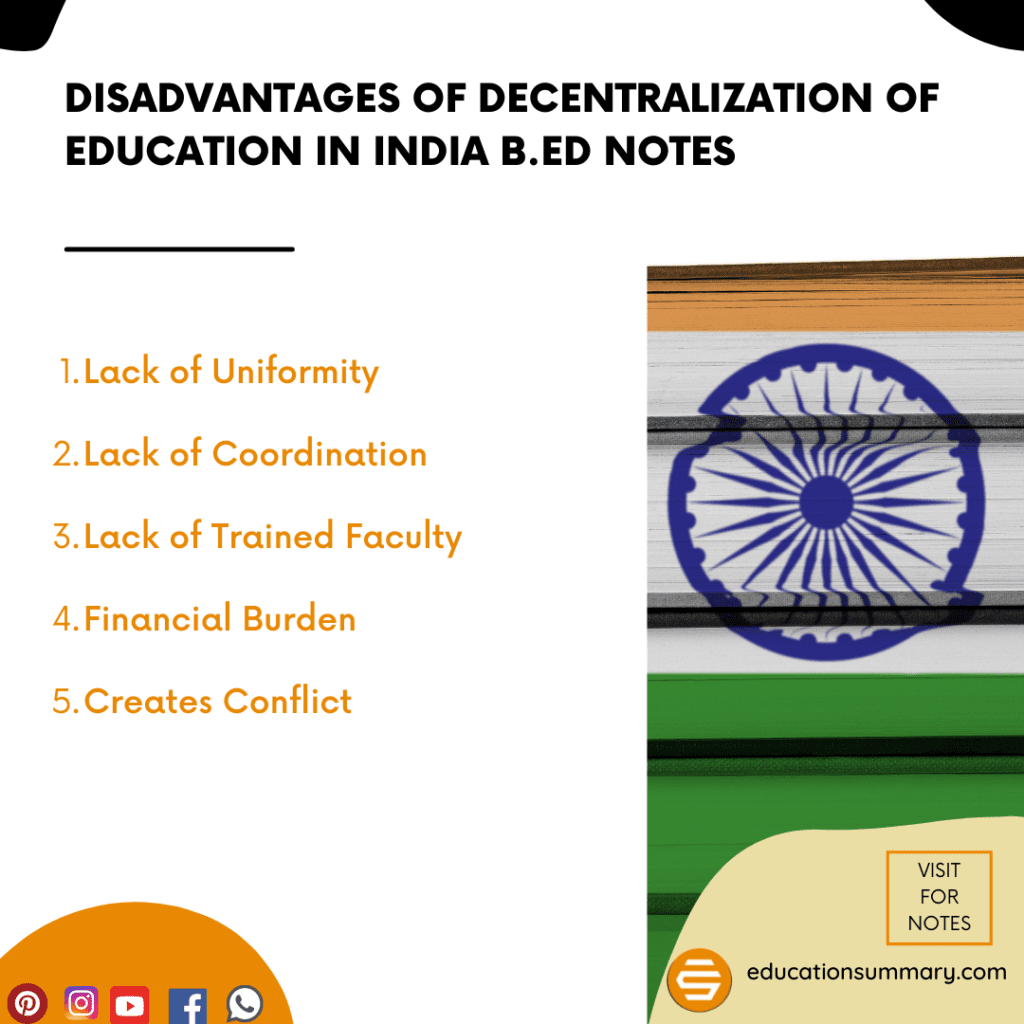 Advantages and Disadvantages of Decentralization of Education in India B.Ed Notes 