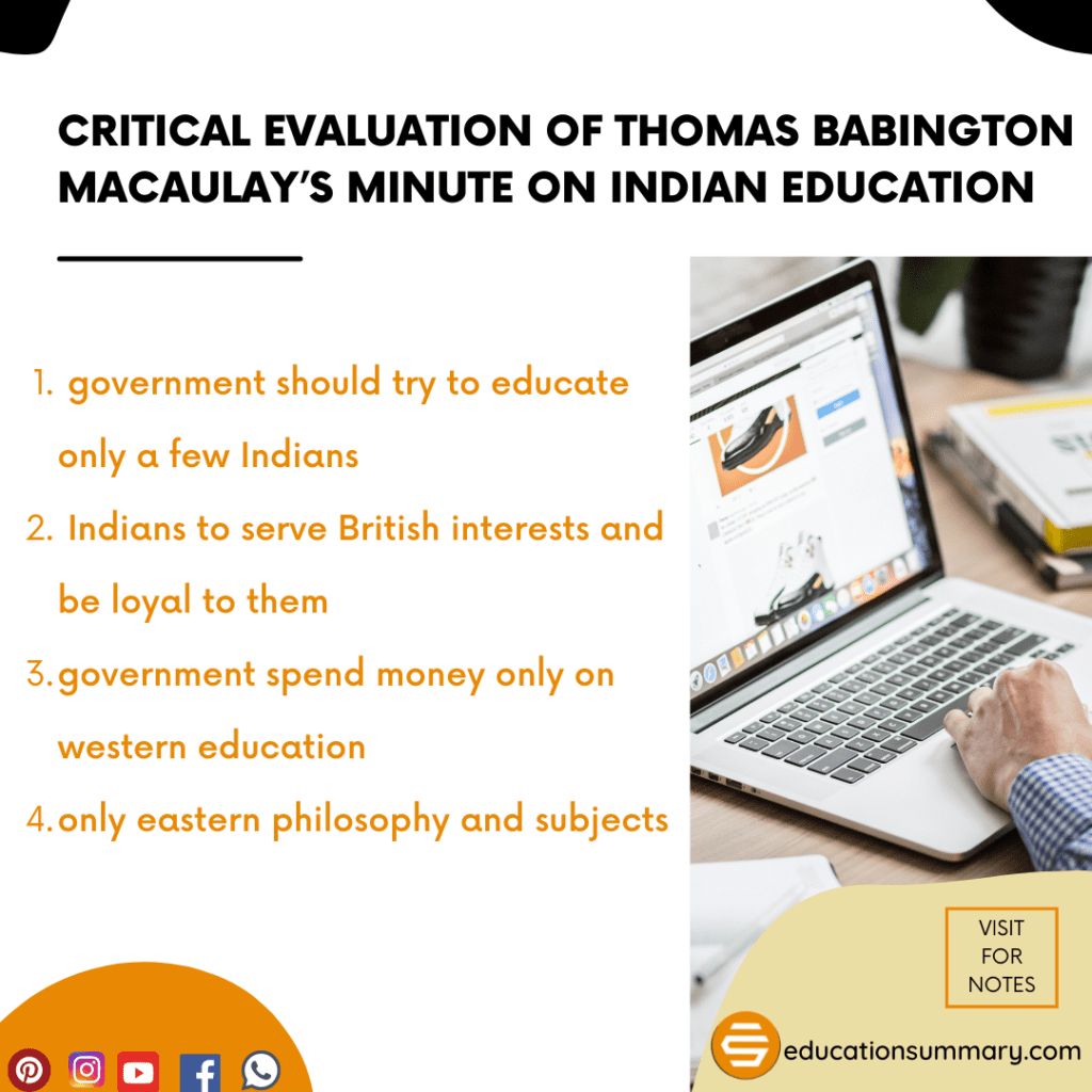 Critical Evaluation of Thomas Babington Macaulay’s Minute on Indian Education
