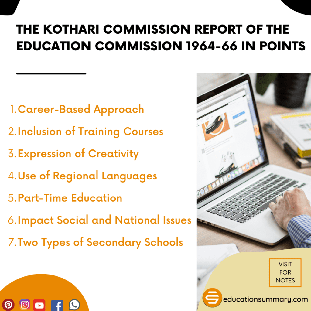 The Kothari Commission Report of the Education Commission 1964-66 in Points
