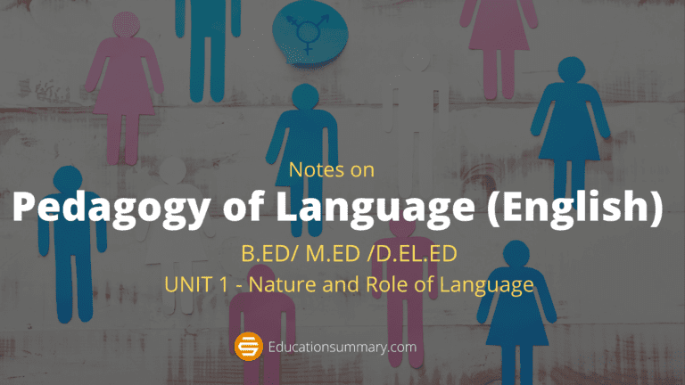 Pedagogy of Language (English) Education Summary