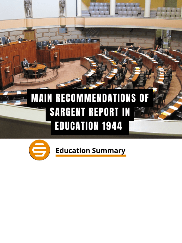 Explain in Detail the Main Recommendations of Sargent report in Education 1944