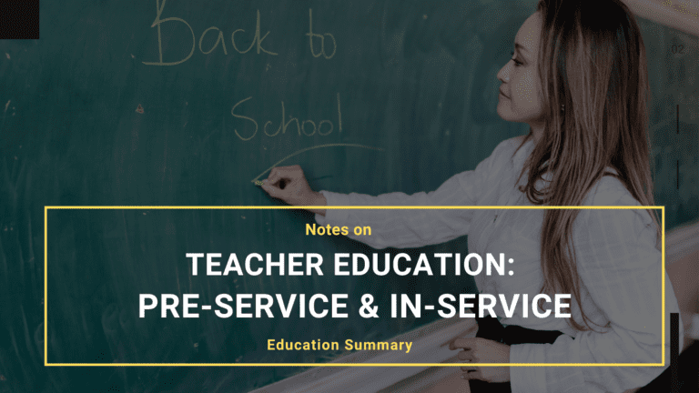 Teacher Education Pre-Service & In-Service B.ED M.ED Notes
