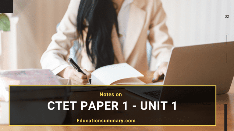 CTET Paper 1 Unit 1