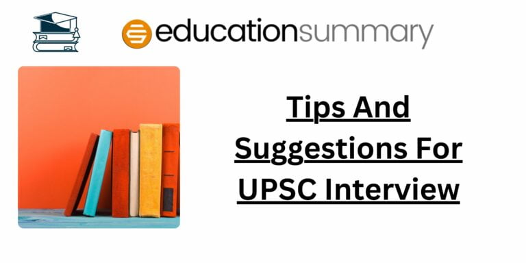 Tips And Suggestions For UPSC Interview